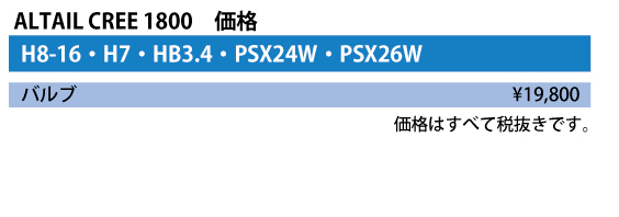 CREE 1800 価格表